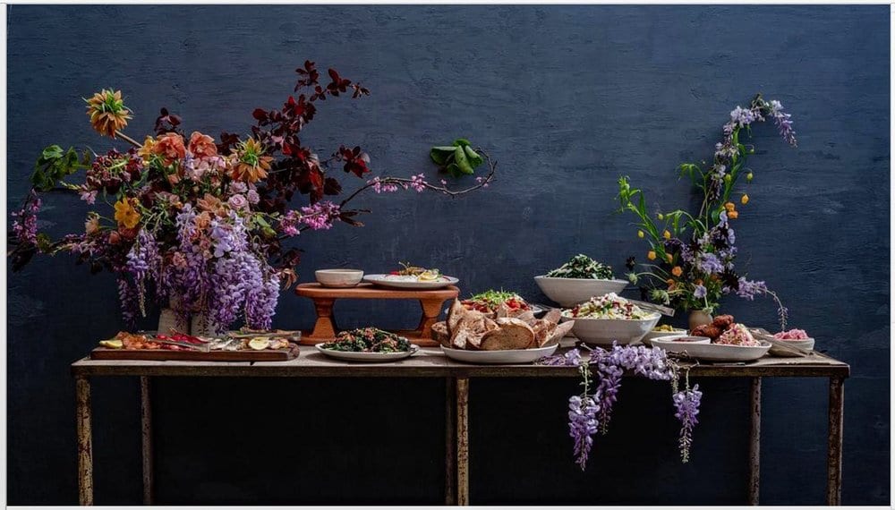 Brand installation, long table setting